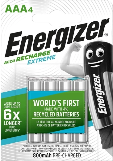 Energizer Extreme AAA 800 mAh Akkus - 4 Stück