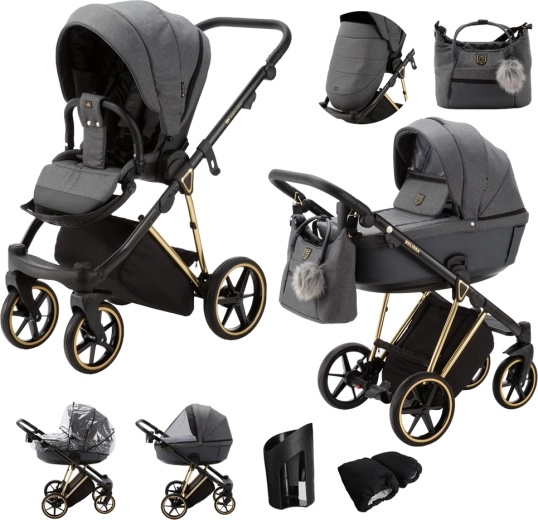 Adamex Belissa Special Edition Kombikinderwagen Graphit/Gold