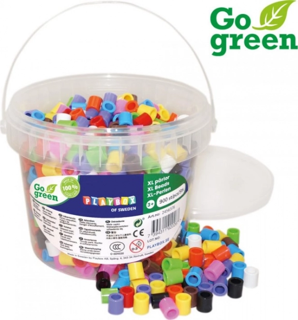 Bügelperlen PLAYBOX Go Green XL Eimer 900 Stk.