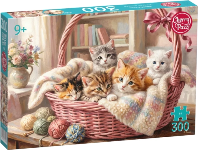Cherry Pazzi Puzzle Kätzchen im Korb, 300 Teile