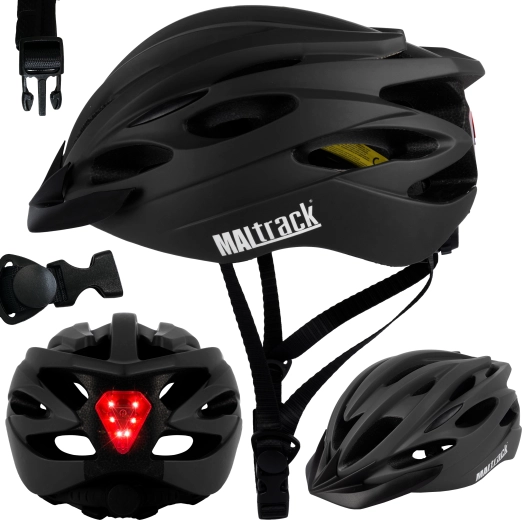 Fahrradhelm Rapid mit integriertem Licht, schwarz