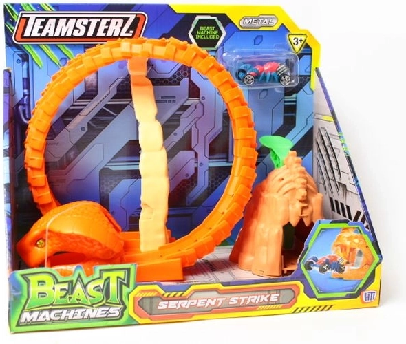 Teamsterz Beast Machines Serpent Strike – Serpentinen-Rennbahn mit Auto