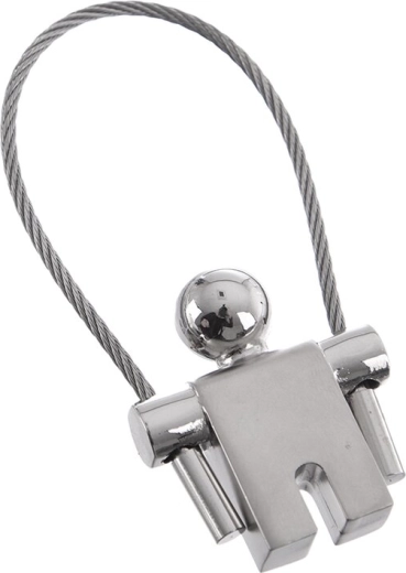 Metall-Schlüsselanhänger mit Stahlseil in Form eines Männchens