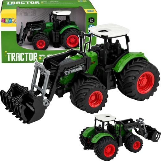 Farmtraktor mit Frontlader 1:24, Gummireifen, grün