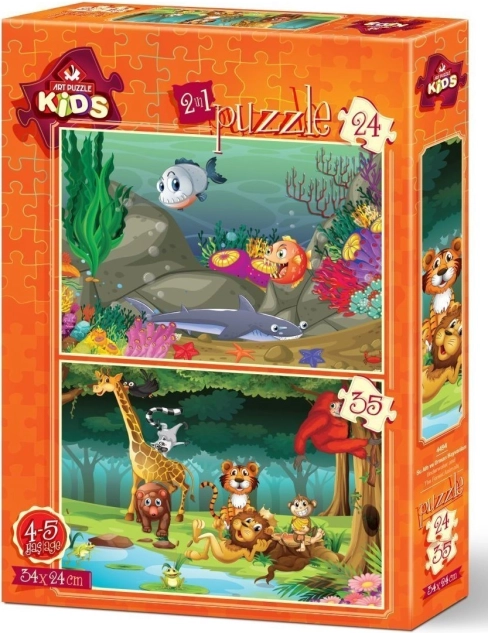 Puzzle unter dem Meer und wilde Tiere