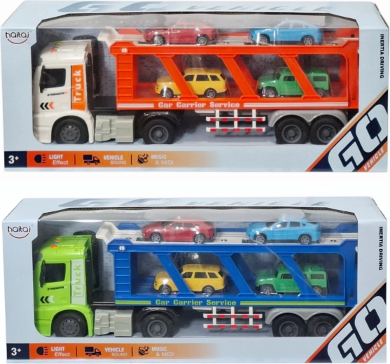 Zweistöckiger Autotransporter mit Licht und Sound (Abschleppwagen)