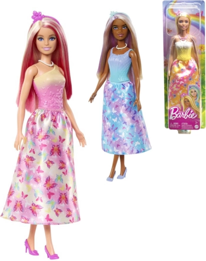Mattel Barbie Märchenprinzessin, bewegliche Modepuppe (4 Varianten) – 1 Stück