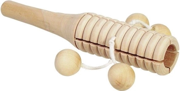 Akustischer Holzblock mit vier Kugeln