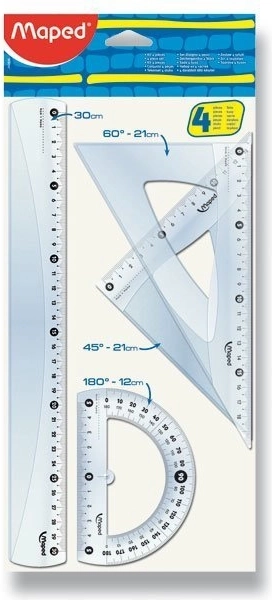Maped Lineal-Set Classic, 4-teilig transparent