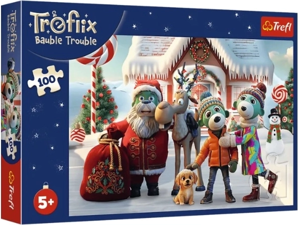 Trefl Puzzle 100 Teile: Nikolaus und Rentier zur Rettung