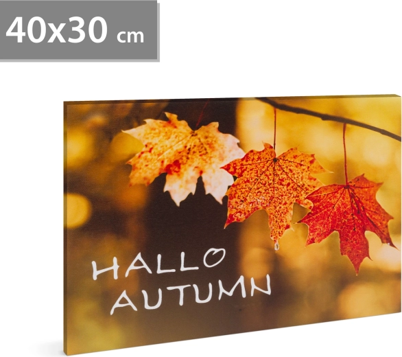 LED-Bild Hello autumn 40 × 30 cm