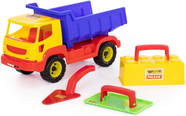 Kipplasterwagen mit Maurerwerkzeug