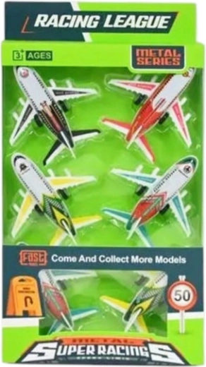 Set aus Passagierflugzeugen mit Metallelementen (4 Stk.)