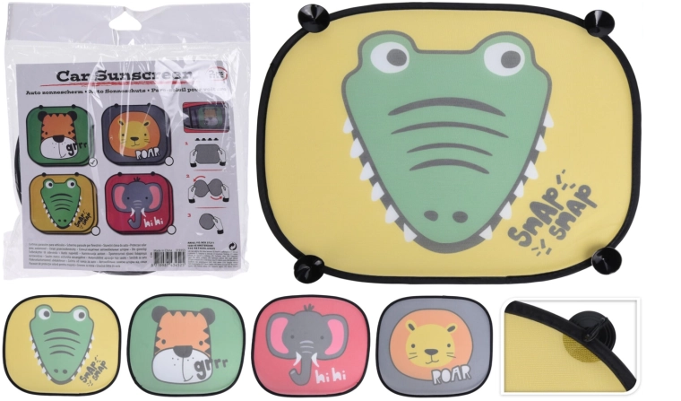 Sonnenschutz fürs Auto mit Tiermotiven, Set 2 Stück