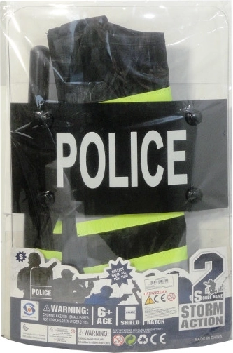 Polizeiset mit Schild