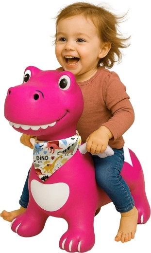 Hüpfender Dinosaurier HoppyDoo mit Flügeln und Pumpe, rosa