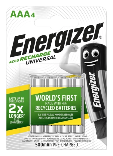 Energizer Universal AAA 500 mAh Akkus – 4 Stück
