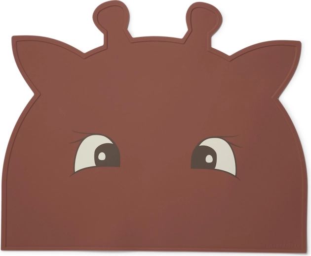Nuuroo Albert Silikon-Tischset Giraffe Mahogany