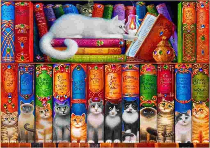 Puzzle Katzenbibliothek 1000 Teile BLUEBIRD