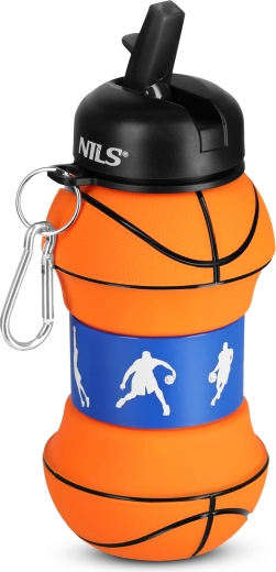 NILS Camp faltbare Silikonflasche Basketball 550 ml