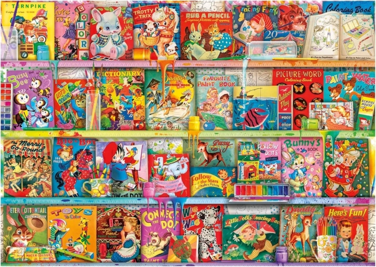 Educa Puzzle Kitschiger unterhaltsamer Bücherwinkel 1500 Teile