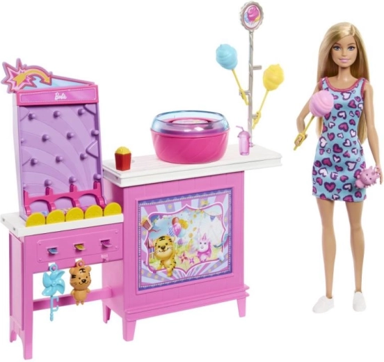 Barbie Zuckerwatte-Stand – Spielset mit Puppe