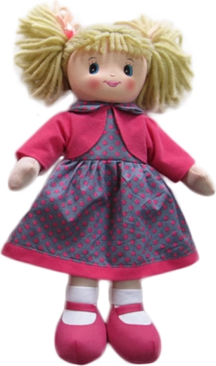 Stoffpuppe 50 cm im lila Kleidchen