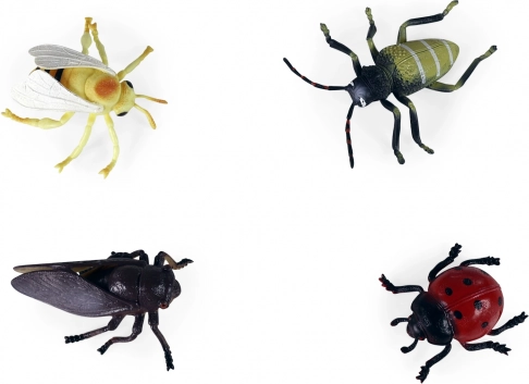 Set aus 4 Kunststoff-Insektenmodellen