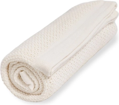 Vinter & Bloom Decke aus Bio-Baumwolle Soft Grid Pearl White