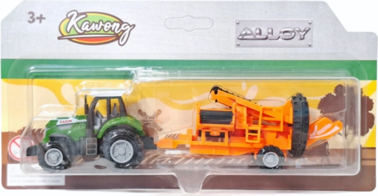 Traktor mit angehängter landwirtschaftlicher Maschine