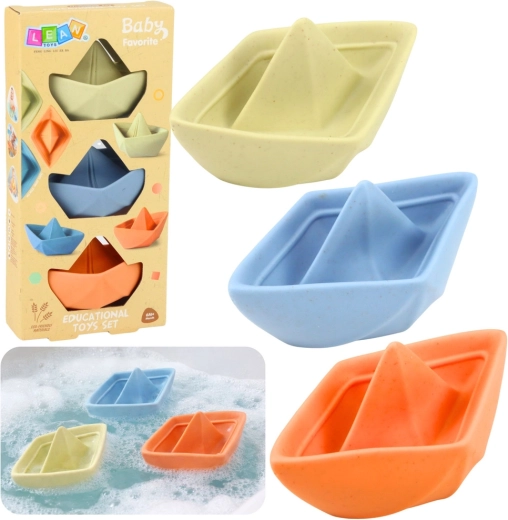 Set aus Gummibooten für das Baby-Bad, Pastell, 3 Stk.