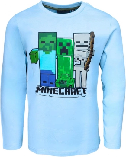 Minecraft Jungen-Langarmshirt hellblau