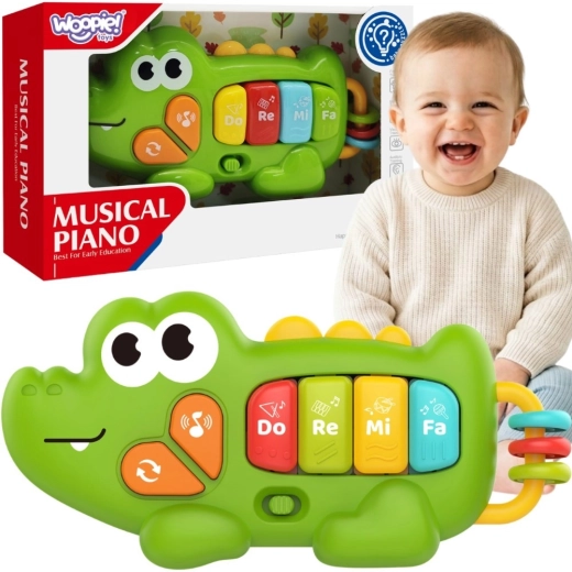 Woopie Baby interaktives Piano Krokodil mit Sounds und Licht 18m+