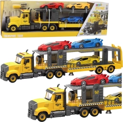 Faltbarer Abschlepp-Lkw mit Lichtern, Geräuschen und Sportwagen