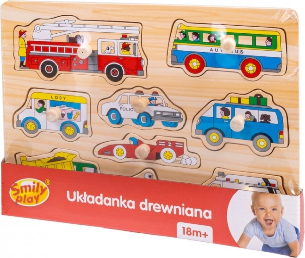 Holzpuzzle mit Griffen – Fahrzeuge