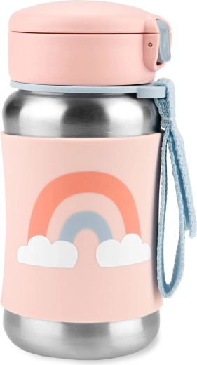 Skip Hop Spark Style Edelstahlflasche mit Strohhalm Regenbogen 350 ml