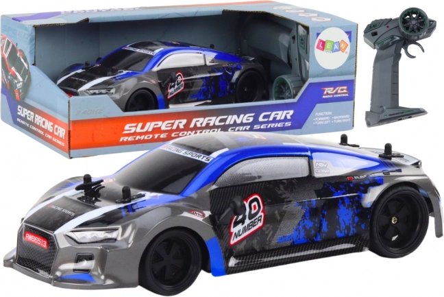 RC Auto 1:18 mit Gummireifen für Drifts, blau