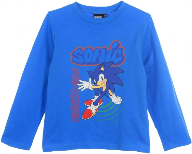 Blaues Baumwoll-T-Shirt Sonic