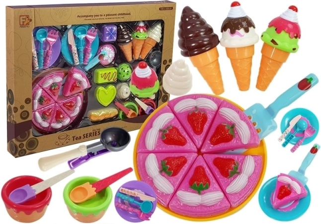 Bunte Dessert-Spieleset für Kinder – Torte, Eis und Süßigkeiten mit Zubehör