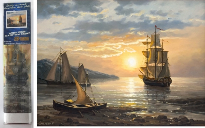 Diamantmalerei – Segelboot 30 × 40 cm