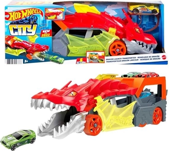 Hot Wheels City Drachen-Transporter mit Abschussmechanismus