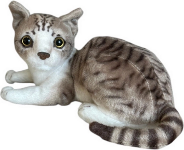 Plüschkatze liegend weiß-grau 30 cm DUBI