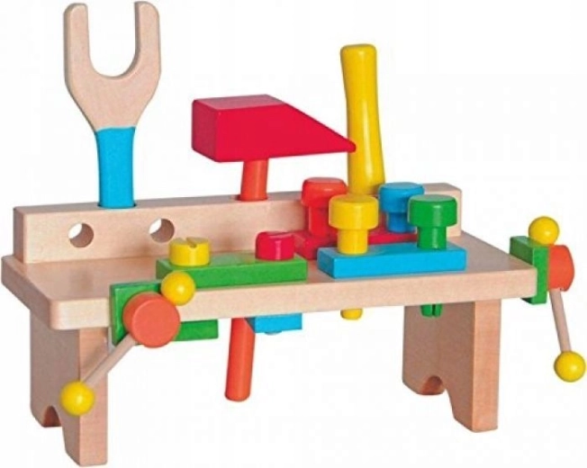 Werkbank aus Holz für Kinder mit Werkzeug