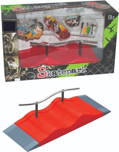 Fingerboard-Skatepark-Set mit Rampe, Geländer und Zubehör