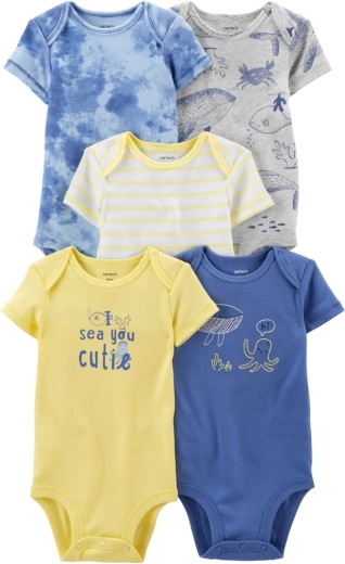 Carter’s Kurzarm-Bodys „Blue Ocean“ für Jungen, 5 Stk. (3 Monate)