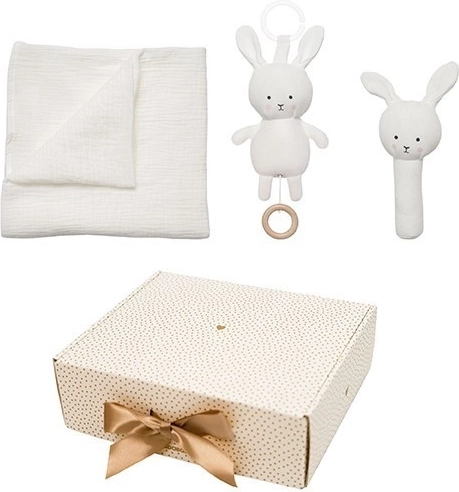 Jabadabado Geschenkset für Babys mit Musselin-Schmusetuch Bunny