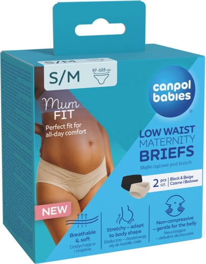 Canpol babies Schwangerschaftsslips mit niedrigem Bund MumFIT S/M 2 Stk.