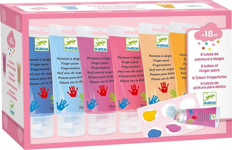DJECO Fingerfarben in Tuben 6x75 ml