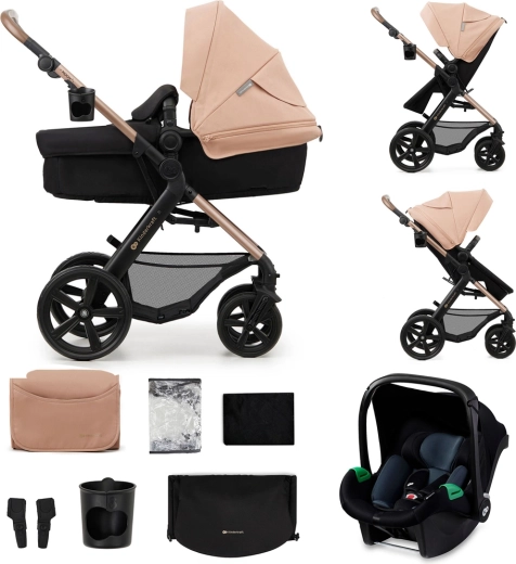 Kinderkraft Kombikinderwagen Moov 2 3in1 Moonlight Grey mit Schaumstoffrädern