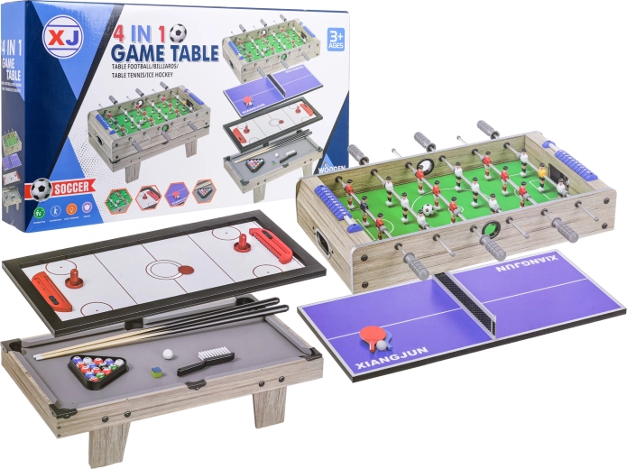 Tisch-Spielset 4-in-1 – grau, Tischversion